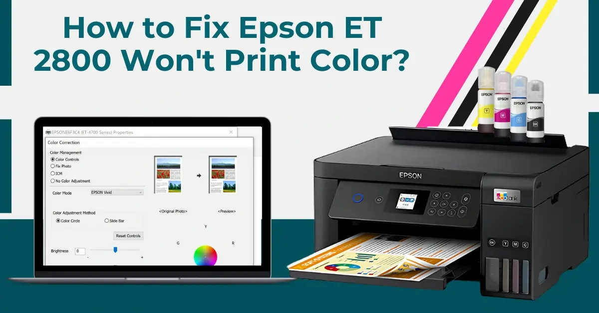 Fix Epson ET 2800 Won't Print Color