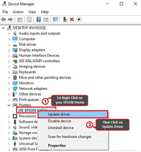 	Epson printers troubleshooting