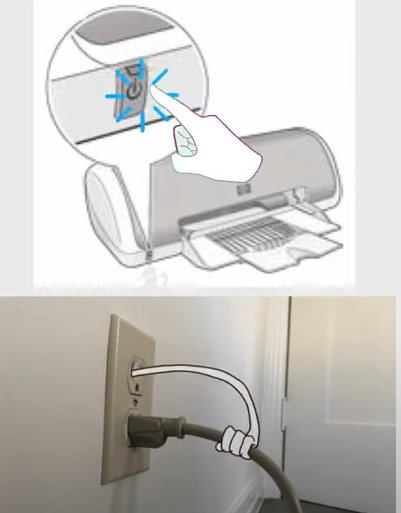 Unplug the printer's power cable from the socket and switch off the printer