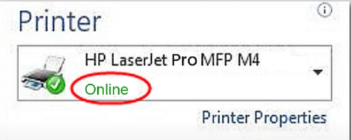 printer online, start operating the tasks