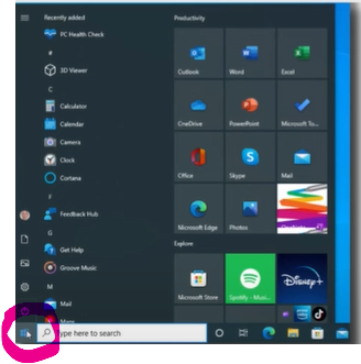 right-click on the Start menu