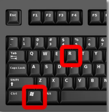 Tap and hold the Windows key and then hit the R key