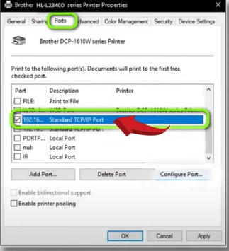 select the Static IP address