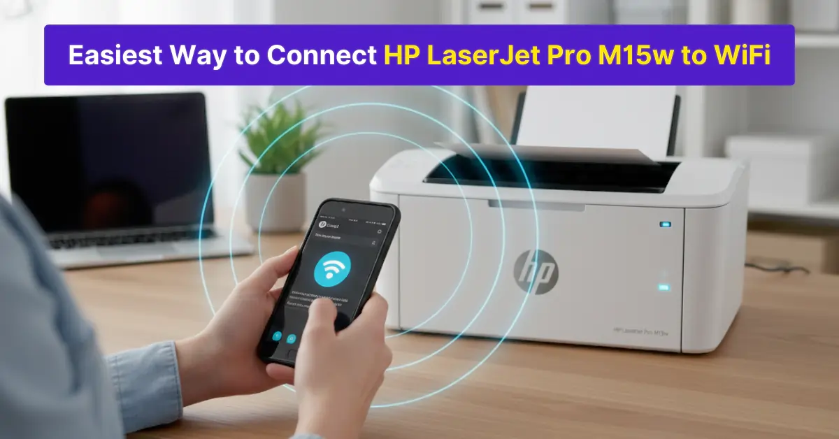 Easiest Way to Connect HP LaserJet Pro M15w to WiFi