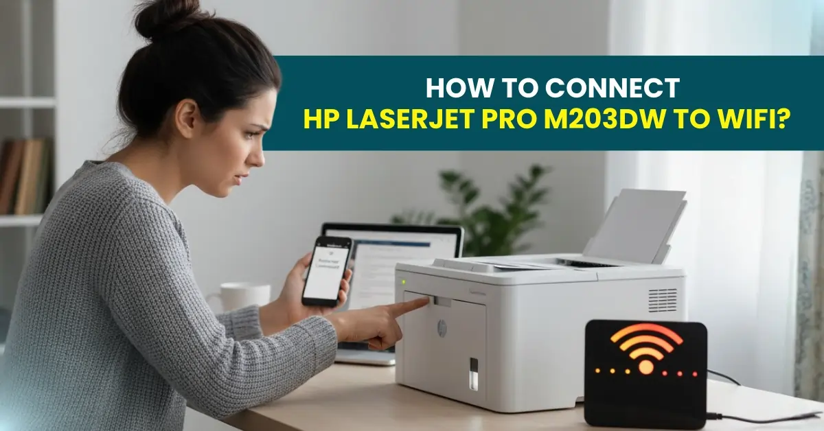 Connect HP LaserJet Pro M203dw to WiFi